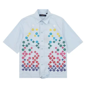 LV Monogram Flowers Embroidered Short-Sleeved Shirt - LRT57