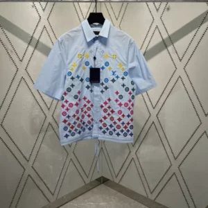 LV Monogram Flowers Embroidered Short-Sleeved Shirt - LRT57