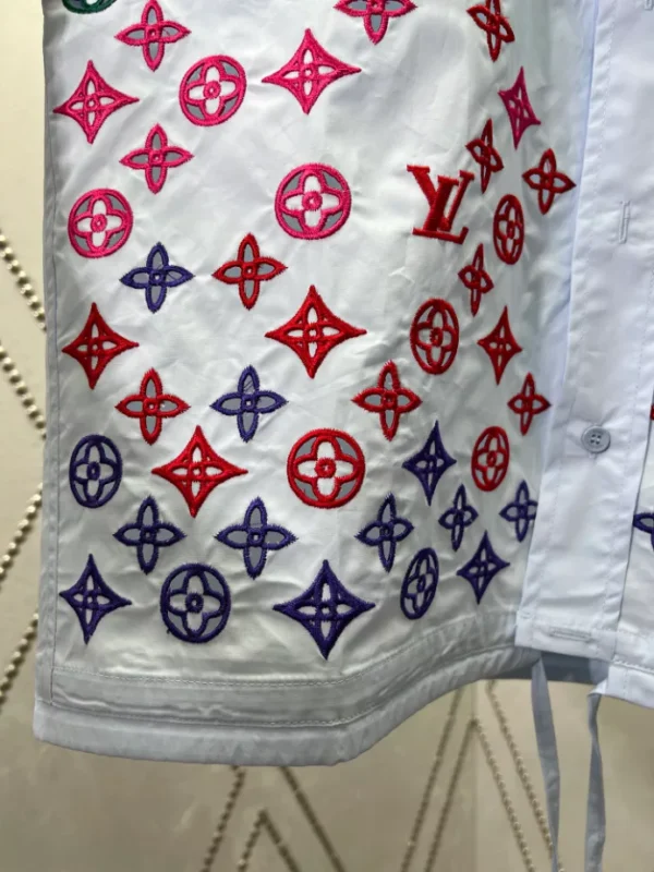 LV Monogram Flowers Embroidered Short-Sleeved Shirt - LRT57
