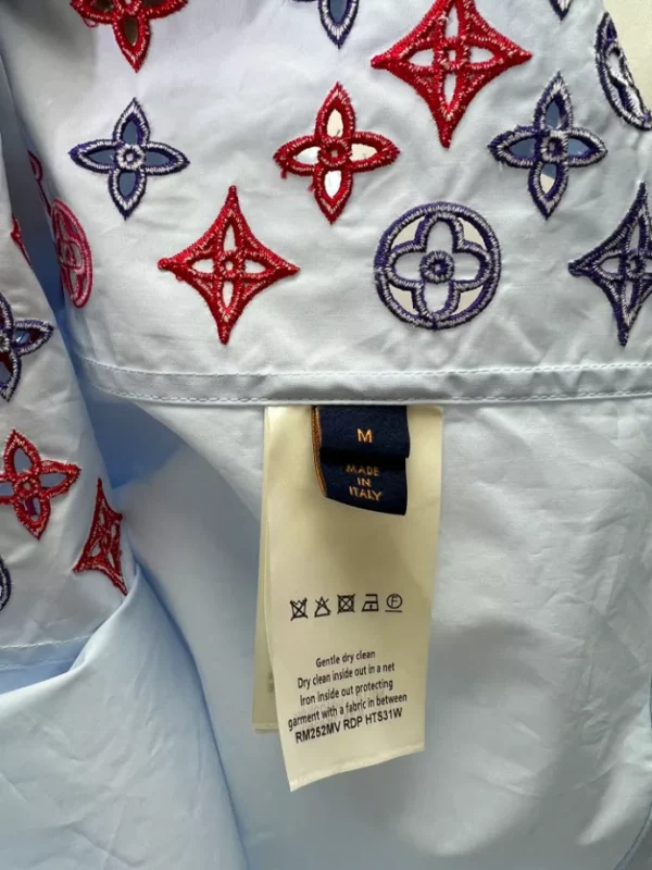 LV Monogram Flowers Embroidered Short-Sleeved Shirt - LRT57