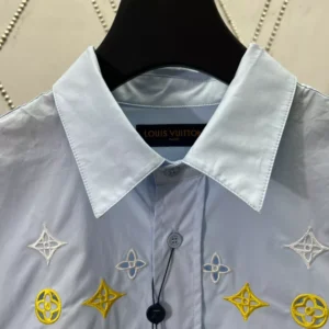 LV Monogram Flowers Embroidered Short-Sleeved Shirt - LRT57