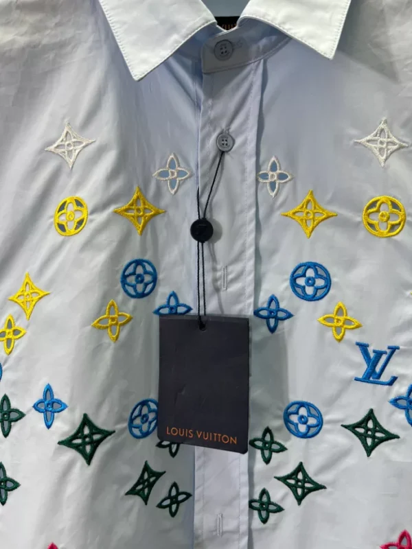 LV Monogram Flowers Embroidered Short-Sleeved Shirt - LRT57