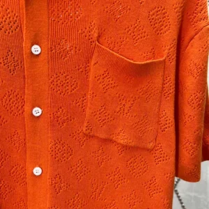 LV Monogram Pointelle Short-Sleeved Cotton Shirt - LRT59