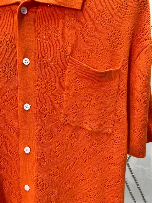 LV Monogram Pointelle Short-Sleeved Cotton Shirt - LRT59