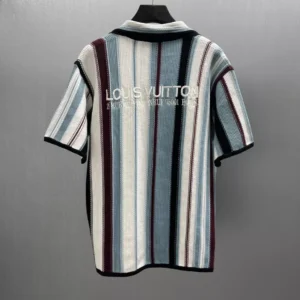 LV Striped Crochet Short-Sleeved Shirt - LRT60