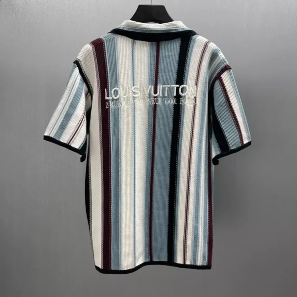 LV Striped Crochet Short-Sleeved Shirt - LRT60