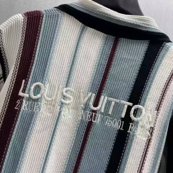 LV Striped Crochet Short-Sleeved Shirt - LRT60