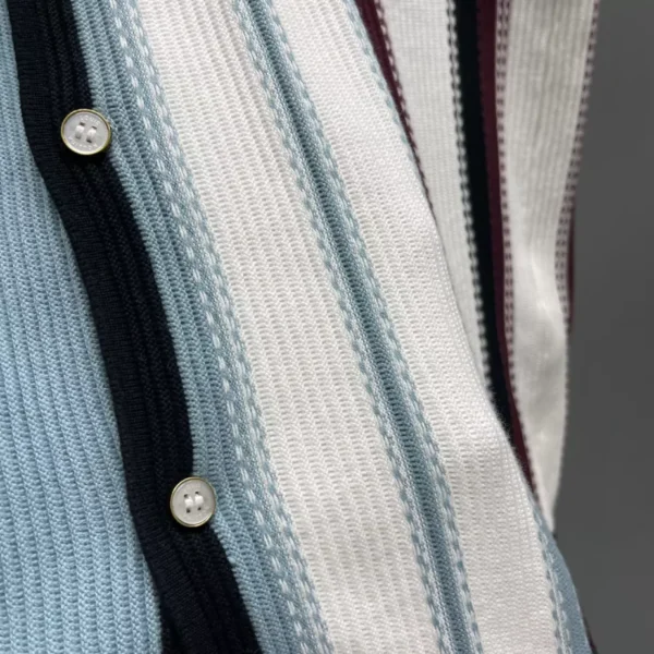 LV Striped Crochet Short-Sleeved Shirt - LRT60