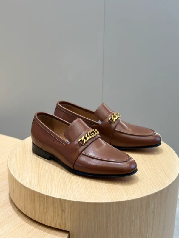 Gc Men's Leather Loafers With Interlocking G - RG01