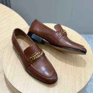 Gc Men's Leather Loafers With Interlocking G - RG01