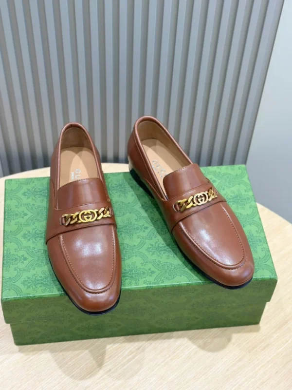 Gc Men's Leather Loafers With Interlocking G - RG01