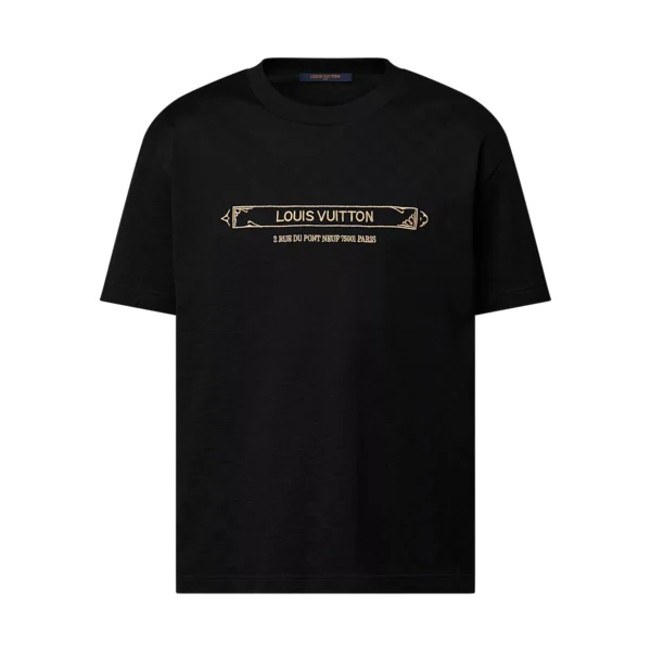 LV Embellished Damier Piqué T-Shirt in Black - LRT81