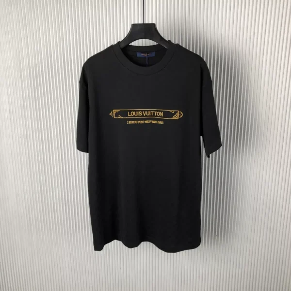 LV Embellished Damier Piqué T-Shirt in Black - LRT81