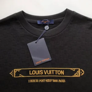 LV Embellished Damier Piqué T-Shirt in Black - LRT81