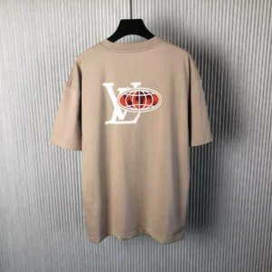 LV Embellished Graphic Cotton T-Shirt in Brown - LRT73