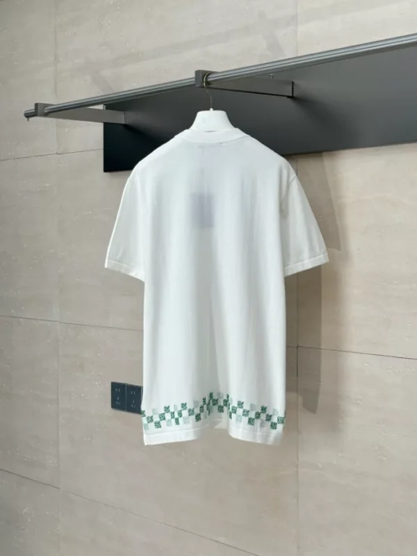 LV Embellished Short-Sleeved Crewneck in White - LRT90