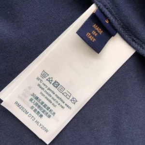 LV Embroidered Cotton T-Shirt in Blue - LRT91