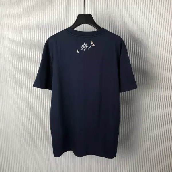 LV Embroidered Cotton T-Shirt in Blue - LRT91