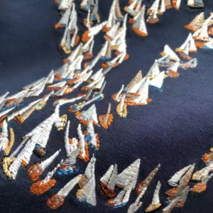 LV Embroidered Cotton T-Shirt in Blue - LRT91