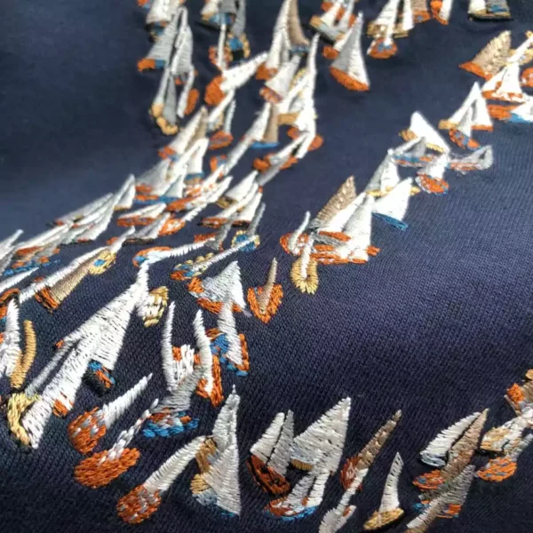 LV Embroidered Cotton T-Shirt in Blue - LRT91