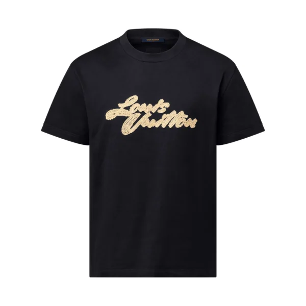 LV Embroidered Signature T-Shirt in Black - LRT99