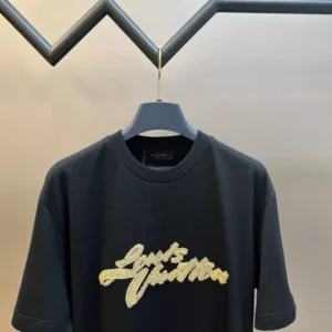LV Embroidered Signature T-Shirt in Black - LRT99
