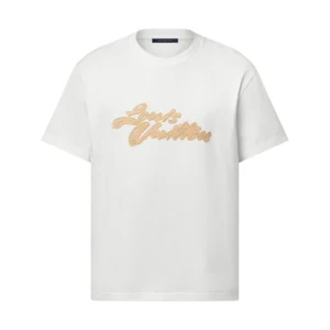 LV Embroidered Signature T-Shirt in White - LRT100