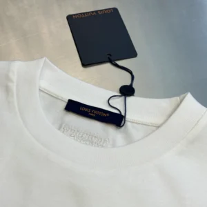 LV Embroidered Signature T-Shirt in White - LRT100