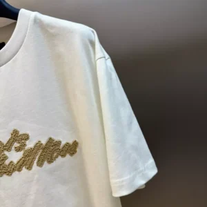 LV Embroidered Signature T-Shirt in White - LRT100