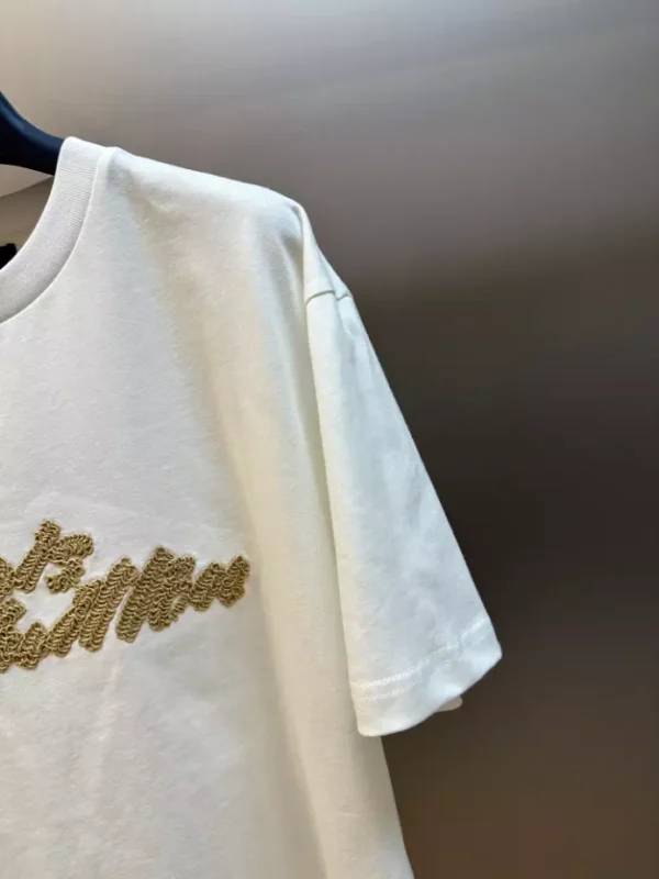 LV Embroidered Signature T-Shirt in White - LRT100