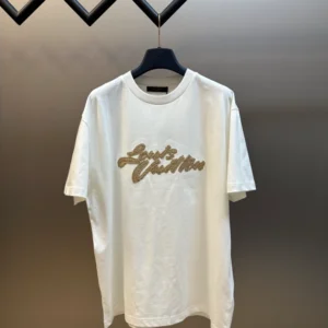 LV Embroidered Signature T-Shirt in White - LRT100