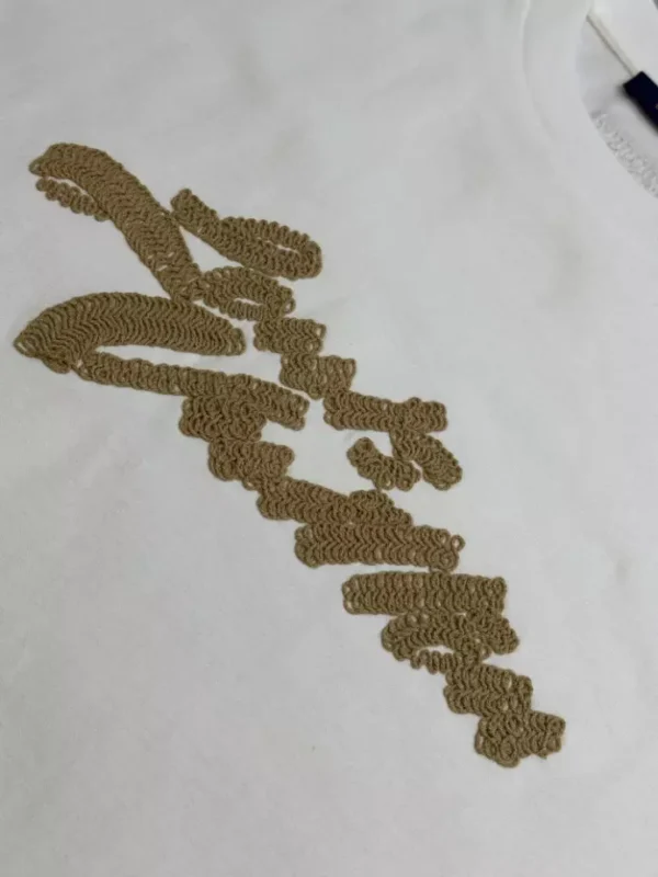 LV Embroidered Signature T-Shirt in White - LRT100