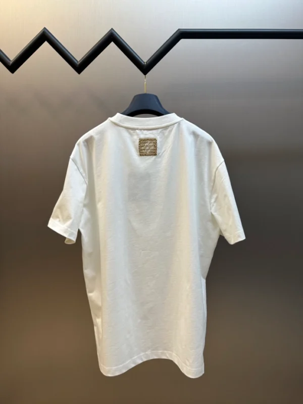 LV Embroidered Signature T-Shirt in White - LRT100