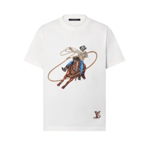 LV Graphic Embroidered Cotton T-Shirt - LRT76
