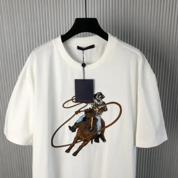 LV Graphic Embroidered Cotton T-Shirt - LRT76