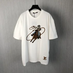 LV Graphic Embroidered Cotton T-Shirt - LRT76