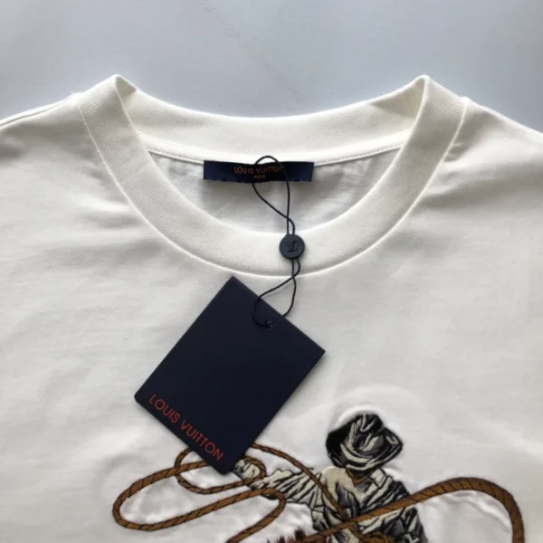 LV Graphic Embroidered Cotton T-Shirt - LRT76