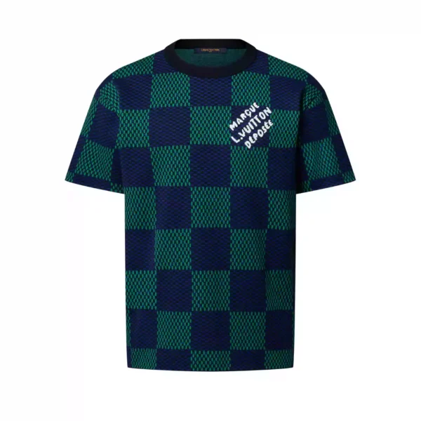 LV Jacquard Damier Short-Sleeved Cotton Crewneck - LRT79
