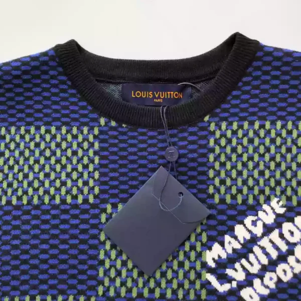LV Jacquard Damier Short-Sleeved Cotton Crewneck - LRT79