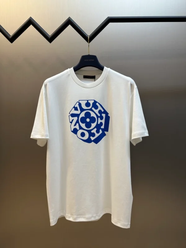 LV Printed Signature T-Shirt in White - LRT89
