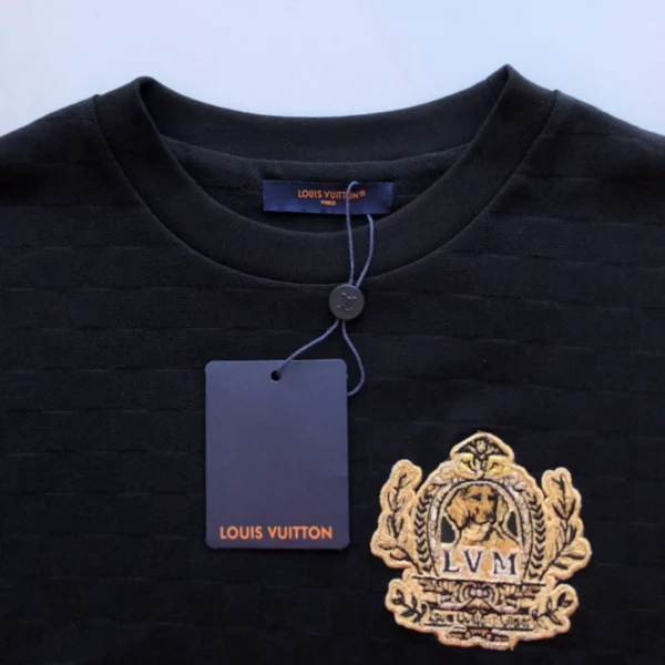 LV Signature Patch Cotton T-Shirt in Black - LRT84