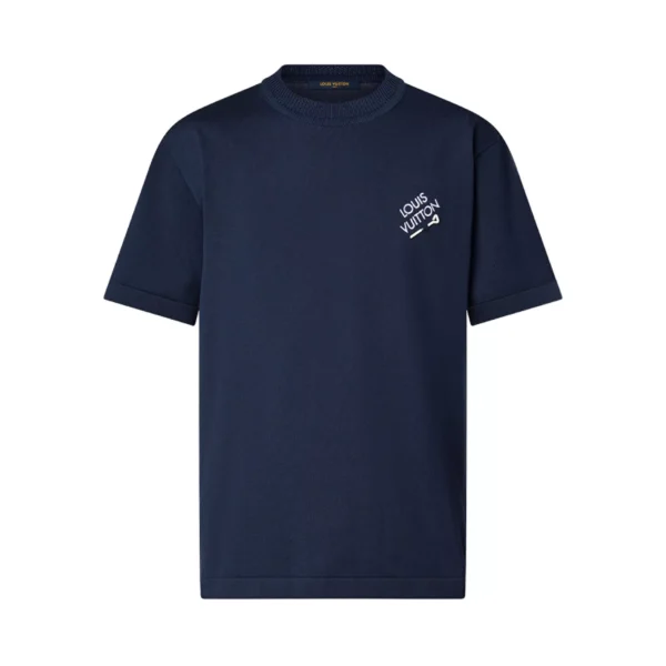 LV Signature Short-Sleeved Cotton Crewneck in Blue - LRT106