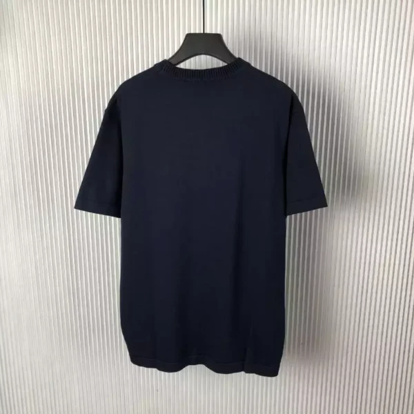 LV Signature Short-Sleeved Cotton Crewneck in Blue - LRT106