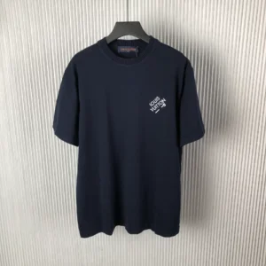 LV Signature Short-Sleeved Cotton Crewneck in Blue - LRT106