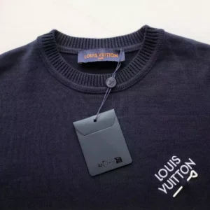 LV Signature Short-Sleeved Cotton Crewneck in Blue - LRT106