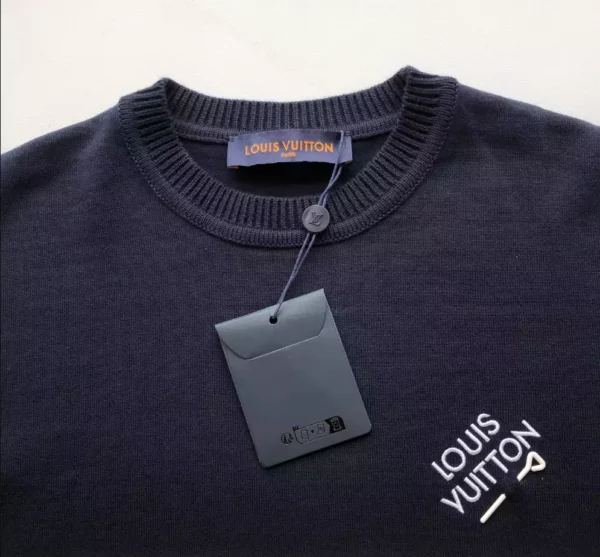LV Signature Short-Sleeved Cotton Crewneck in Blue - LRT106