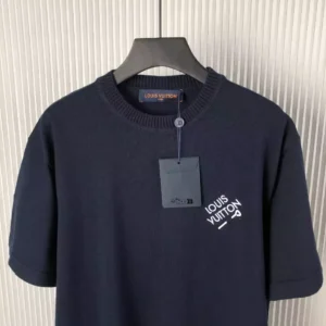 LV Signature Short-Sleeved Cotton Crewneck in Blue - LRT106
