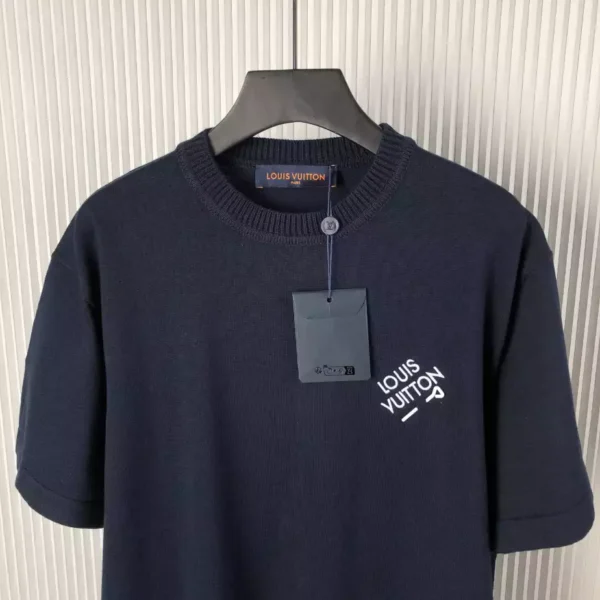 LV Signature Short-Sleeved Cotton Crewneck in Blue - LRT106