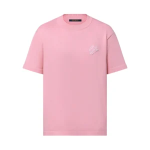 LV Signature Short-Sleeved Cotton Crewneck in Pink - LRT104