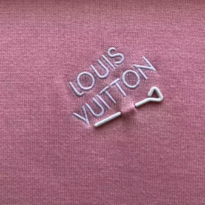LV Signature Short-Sleeved Cotton Crewneck in Pink - LRT104